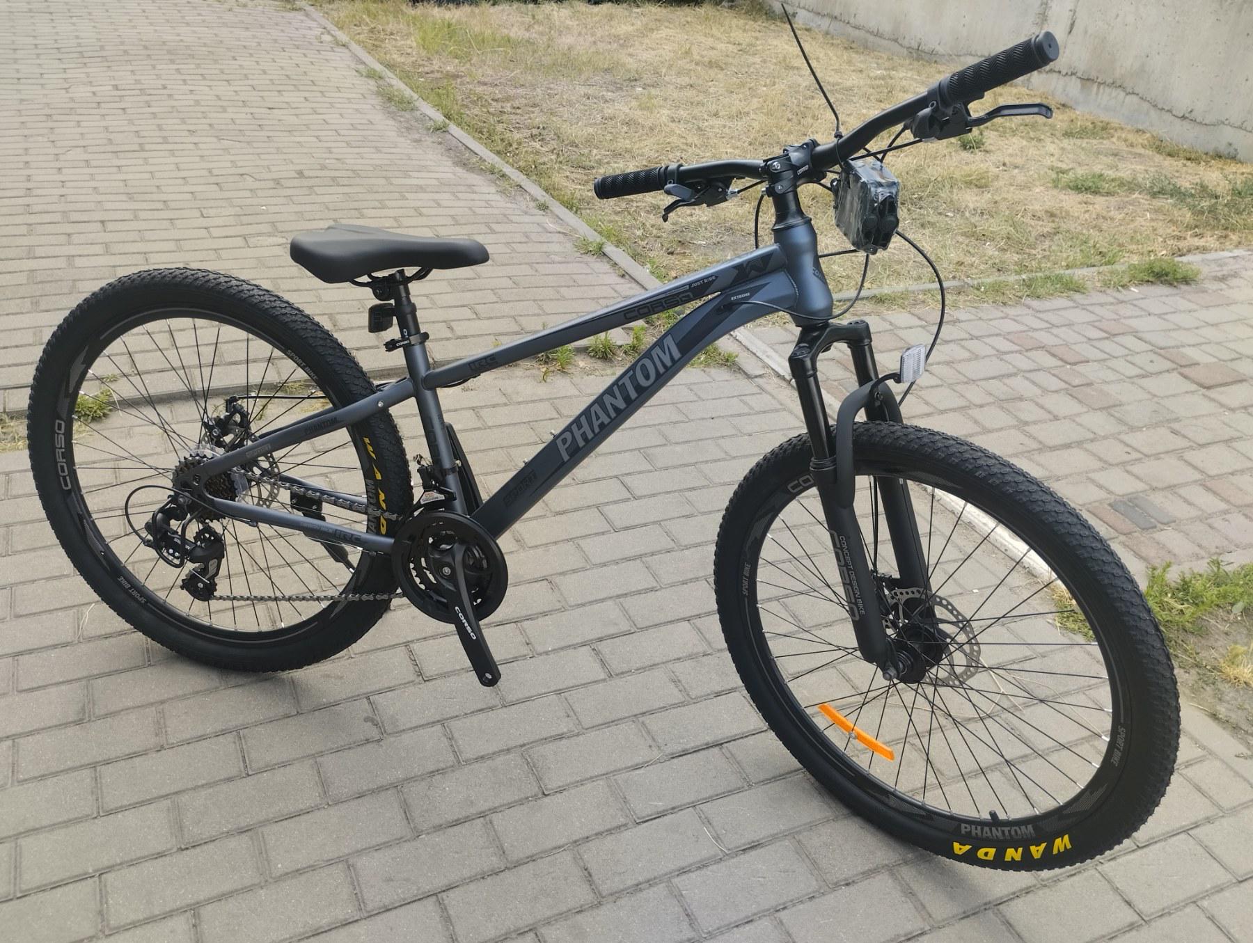 Велоcипед спортивний Corso PHANTOM PH-26538 26" рама сталева 13"/обладнання Saiguan 21 швидкість Графітовий - фото 2 Велоcипед спортивний Corso PHANTOM PH-26538 26" рама сталева 13"/обладнання Saiguan 21 швидкість Графітовий - фото 2