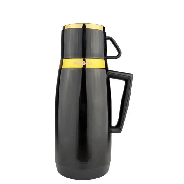 Термос со стеклянной колбой Magio MG-1050B6 пластиковый 1000 мл Черный (2408146919)