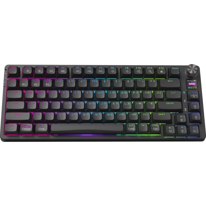 Клавиатура беспроводная Hator Icefall PRO Wireless механическая TFT Display 87 клавиши RGB Black (HTK450UA)