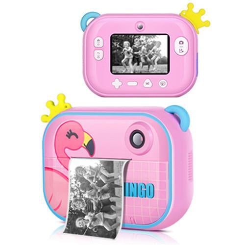 Фотоаппарат детский мгновенной печати YT008 Flamingo с поддержкой microSD card 20 Мп Pink (2290137316) - фото 2