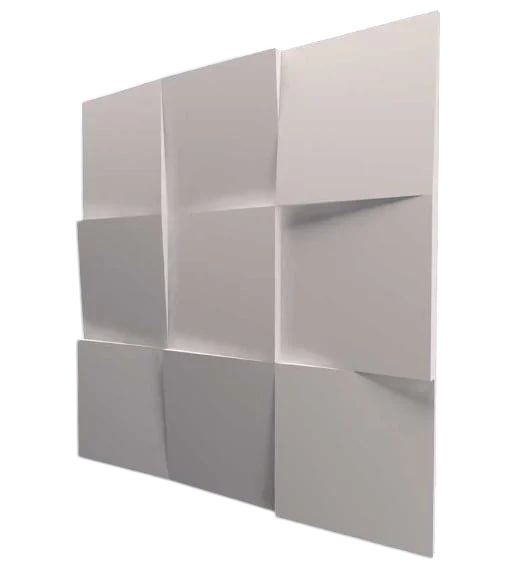 3D-панель декоративна Квадрати для оздоблювальних робіт під фарбування 500x500x25 мм Білий (30641999)