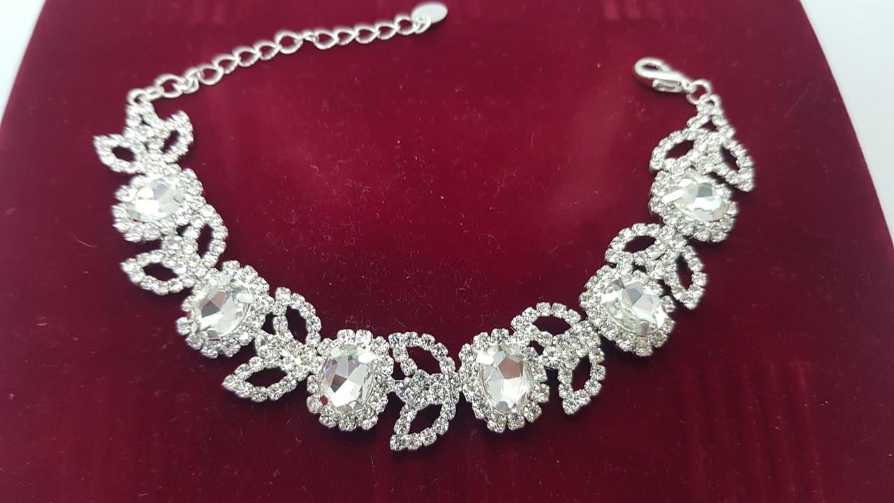 Браслет женский ажурный с камнями 20 мм Серебряный (1832866483) Браслет женский ажурный с камнями 20 мм Серебряный (1832866483)