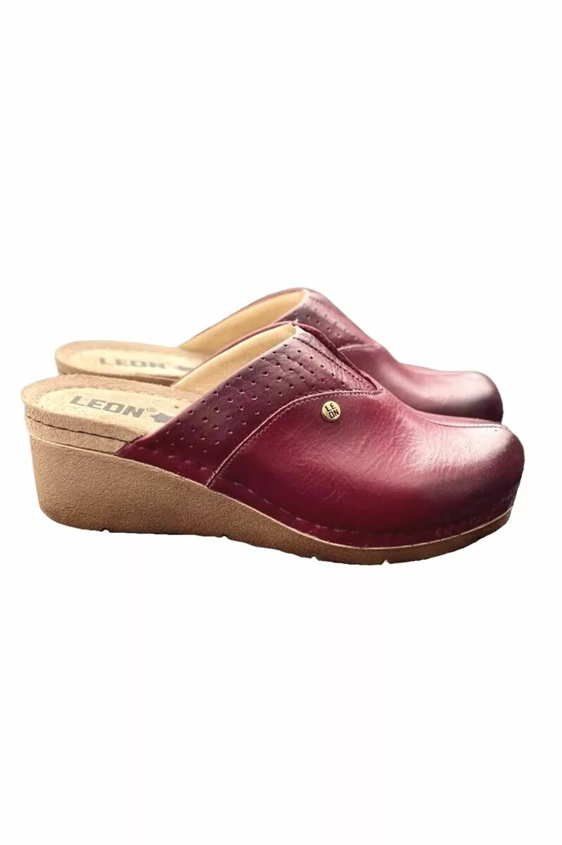 Женские сабо кожаные Leon 1002 р. 40 Бордовый - фото 2 Женские сабо кожаные Leon 1002 р. 40 Бордовый - фото 2