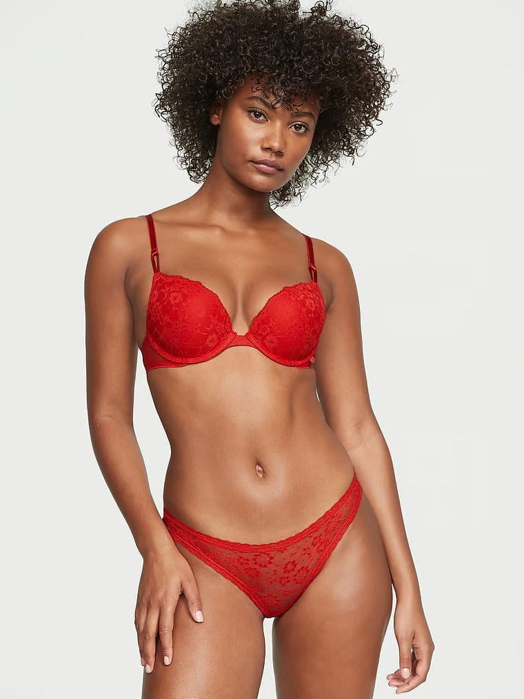 Трусики Victoria’s Secret Lace Bikini Panty L Красный (26684836)