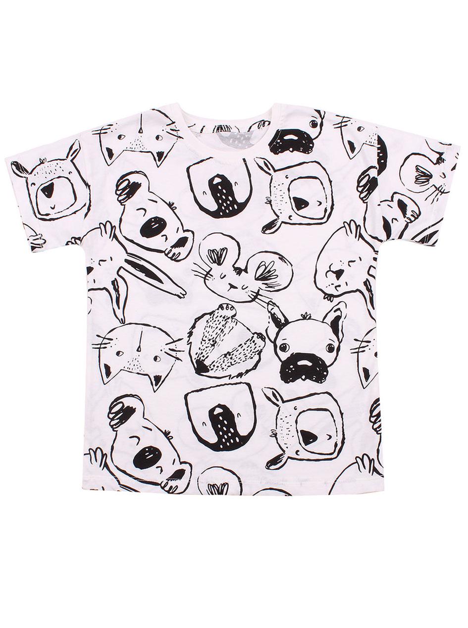 Футболка з принтом Flamingo 778-117 128 см Білий