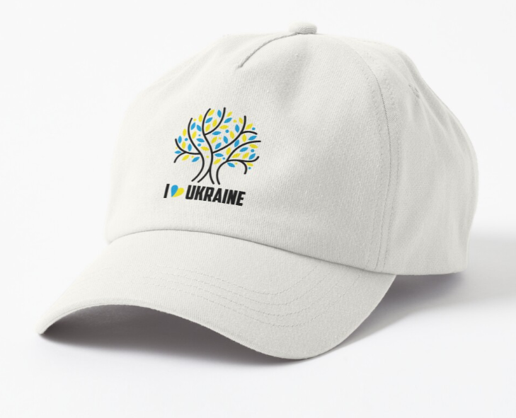 Кепка унисекс Malfini с патриотическим принтом I Love Ukraine дерево Белый (УКР195К-1668062185)