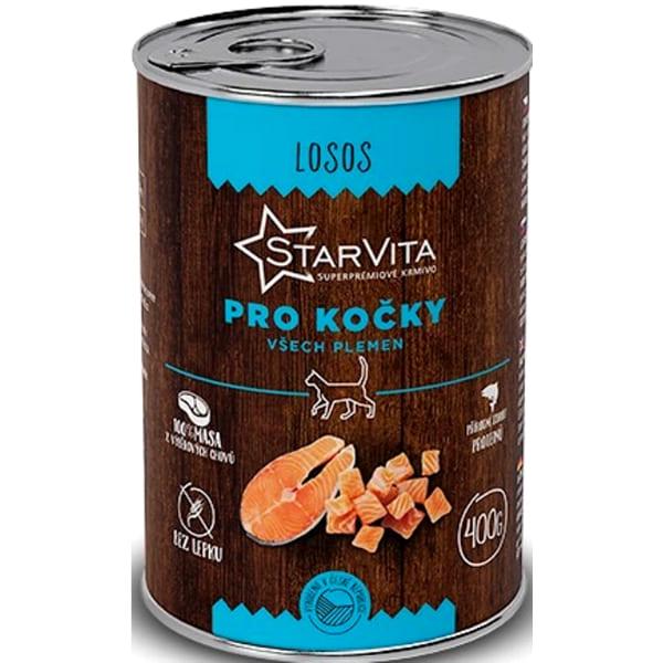Корм для кошек влажный StarVita Лосось ж/б 400 г (23253311)