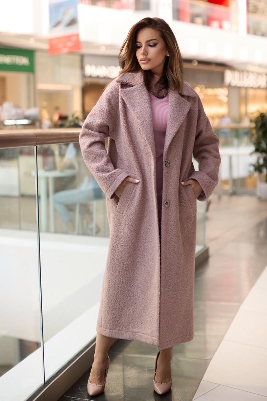 Пальто из эко-букле S-M Розовый Пальто из эко-букле S-M Розовый