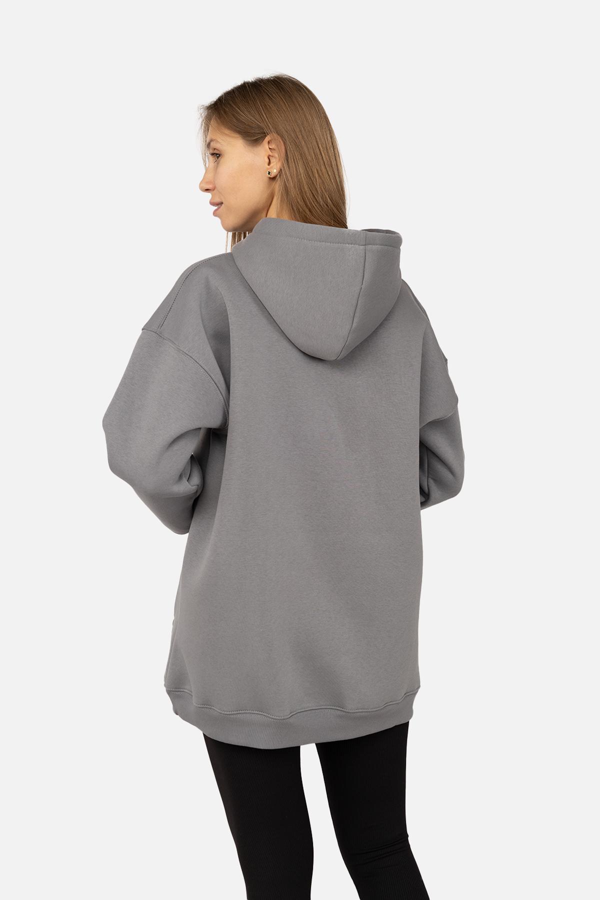 Худи женское ЦБ-00262869 р. 50 Серый (SKT001027802) - фото 4 Худи женское ЦБ-00262869 р. 50 Серый (SKT001027802) - фото 4