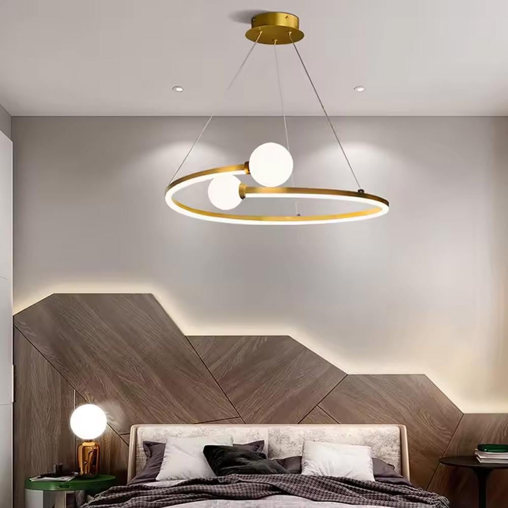 Люстра LED Ring з 2 білими плафонами Ø 60 см (DE1C-600 AB)