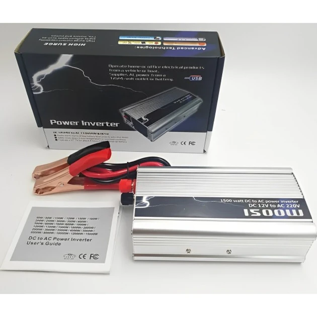 Інвертор автомобільний 12-220 В 1500 W З захистом З USB (2302724380) - фото 3 Інвертор автомобільний 12-220 В 1500 W З захистом З USB (2302724380) - фото 3