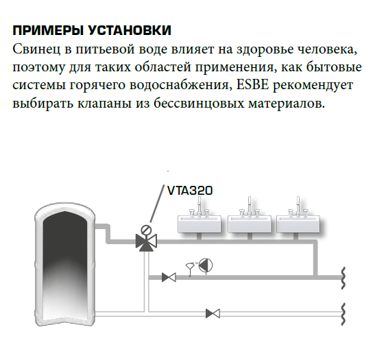 Термостатический клапан VTA322 наружный G3/4" kvs1,5 35-60С для ГВС ESBE (31100500) - фото 4