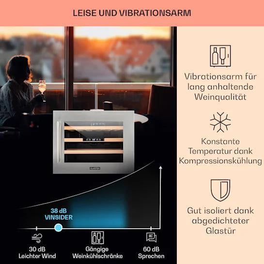 Холодильник для вина KLARSTEIN Vinsider 24 Built-In Uno вбудований 24 пляшки (10029819) - фото 3 Холодильник для вина KLARSTEIN Vinsider 24 Built-In Uno вбудований 24 пляшки (10029819) - фото 3