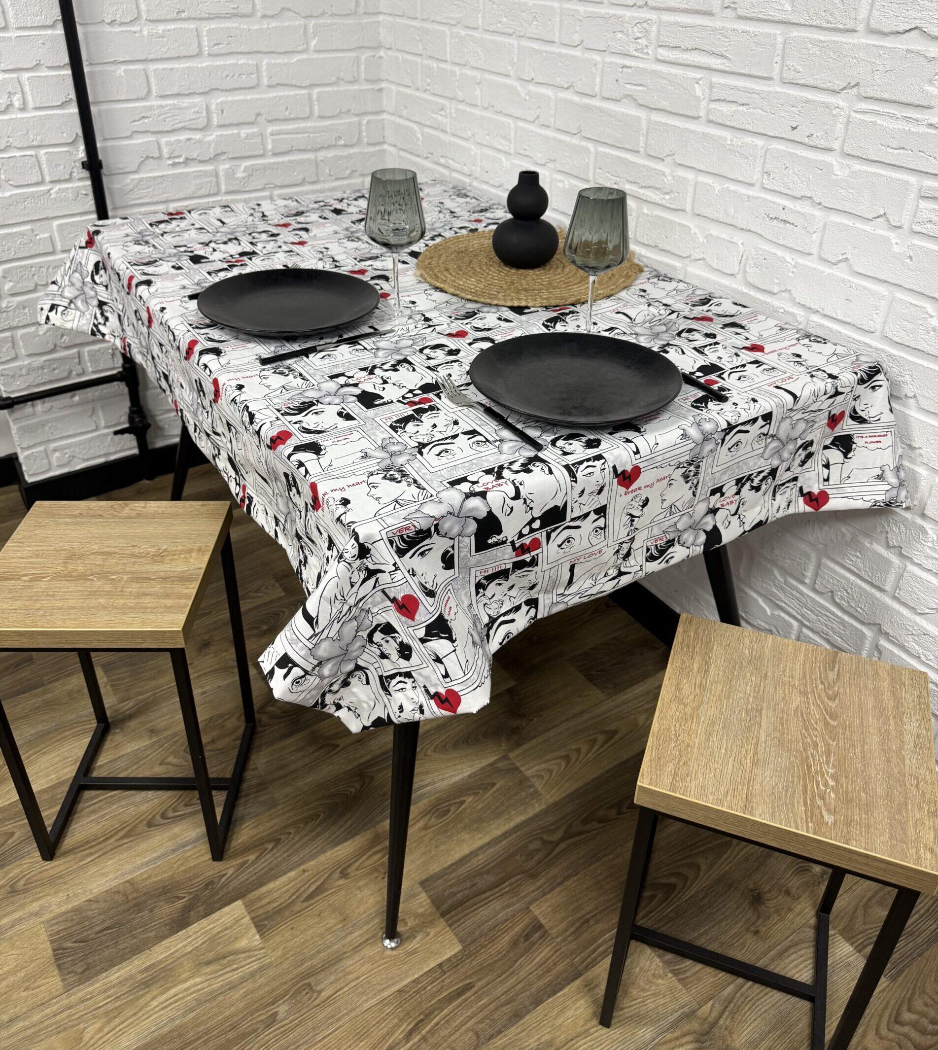 Скатерть Comfort Home Comics водоотталкивающая с тефлоновым покрытием 100x150 см