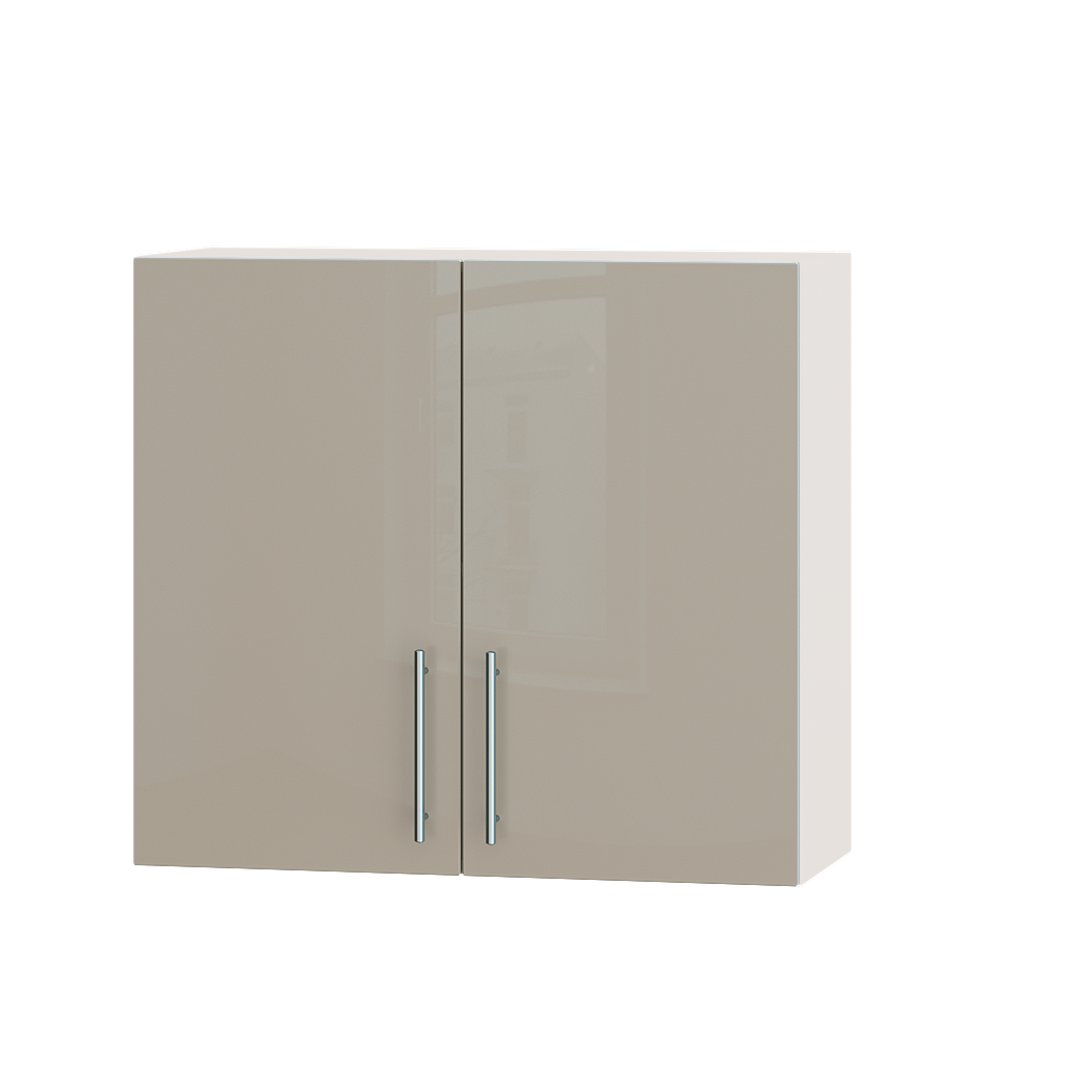 Шкаф верхний Эверест Акрил модуль Верх В10-800 80х30х72 см Норковый глянец/Белый (01983)