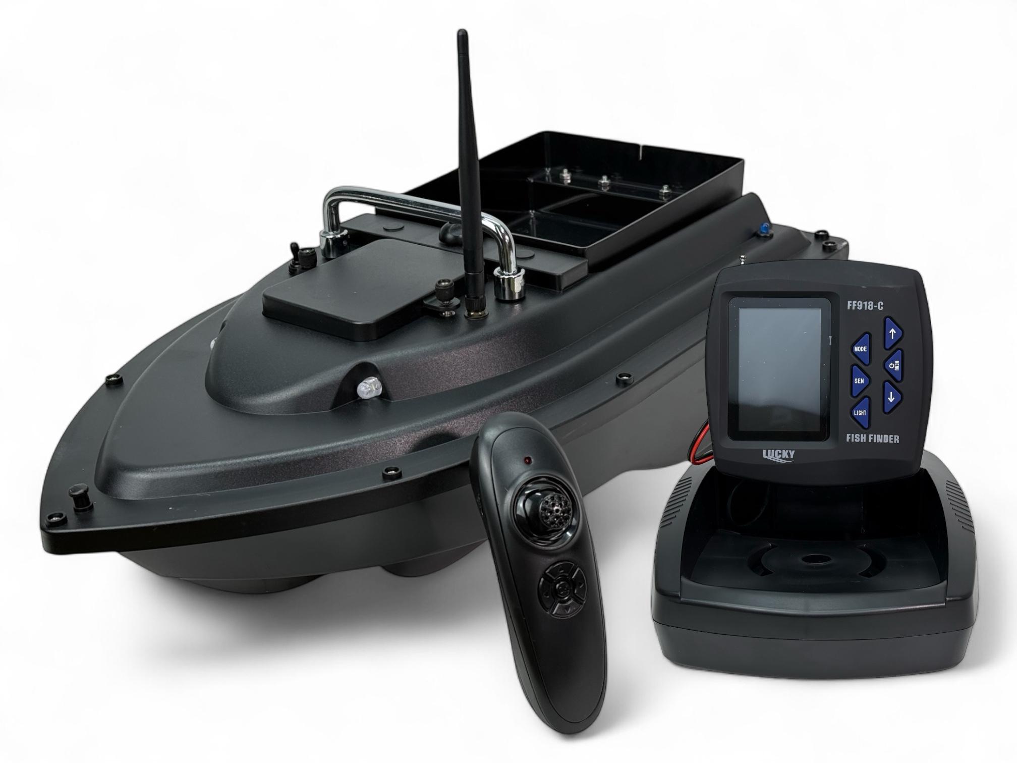Карповый кораблик Lixada T16 2 фары с эхолотом Lucky FF918-C Black