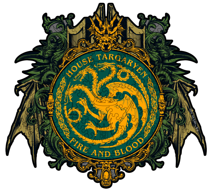 Пазл деревянный фигурный Woods Story Игра Престолов Дом Таргариенов XXL (wsgot005)