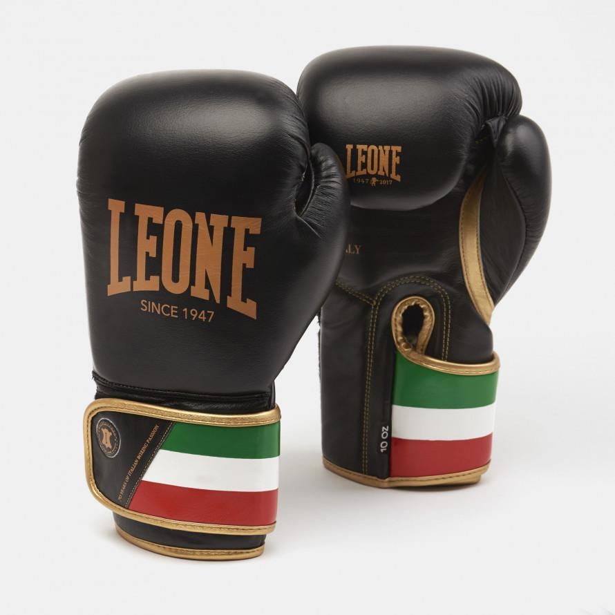 Боксерские перчатки Leone Italy 10 унций Black (500084)