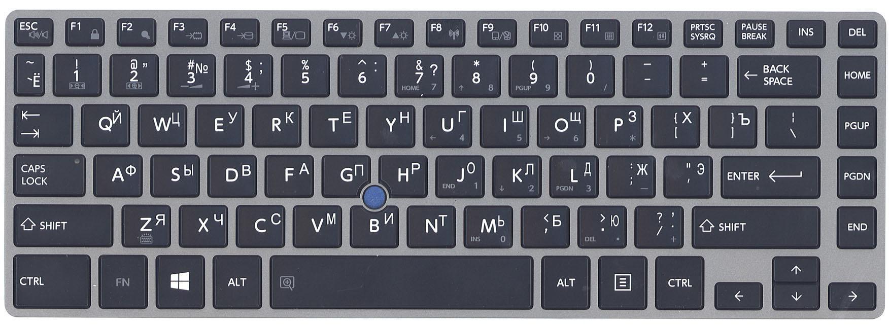 Клавиатура для ноутбука Toshiba Tecra Z40 с подсветкой Light Point Stick Gray Frame Black