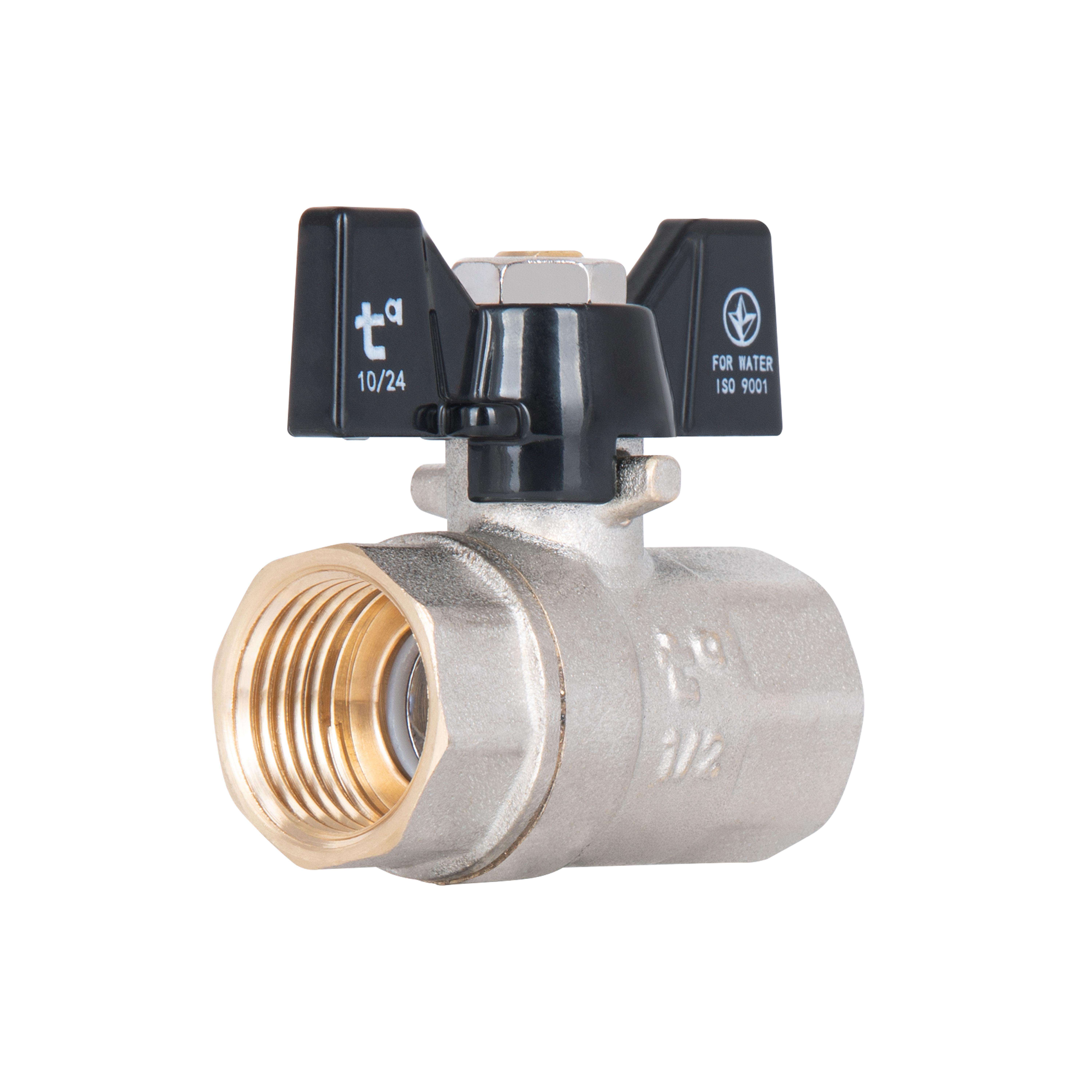 Кран шаровой Thermo Alliance Base 1/2" ВР для воды бабочка (SD602W15)