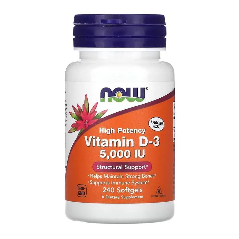 Витамин NOW Vitamin D-3 125 мкг 5000 IU (240 капс. (08439-01)