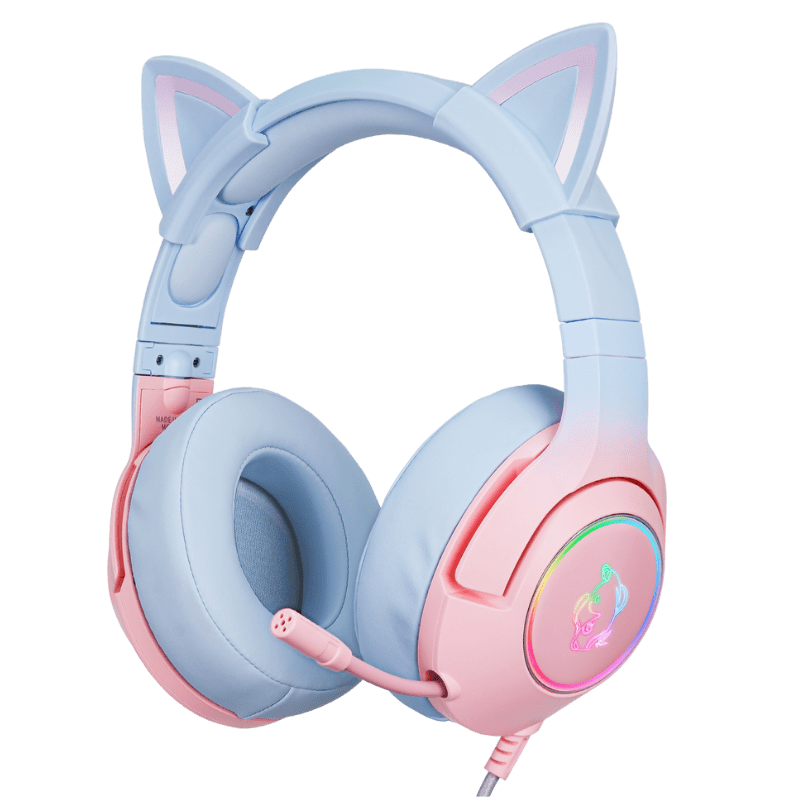 Наушники игровые ONIKUMA Gaming CAT Gradient with RGB K9 USB Pink/Blue (12133377)