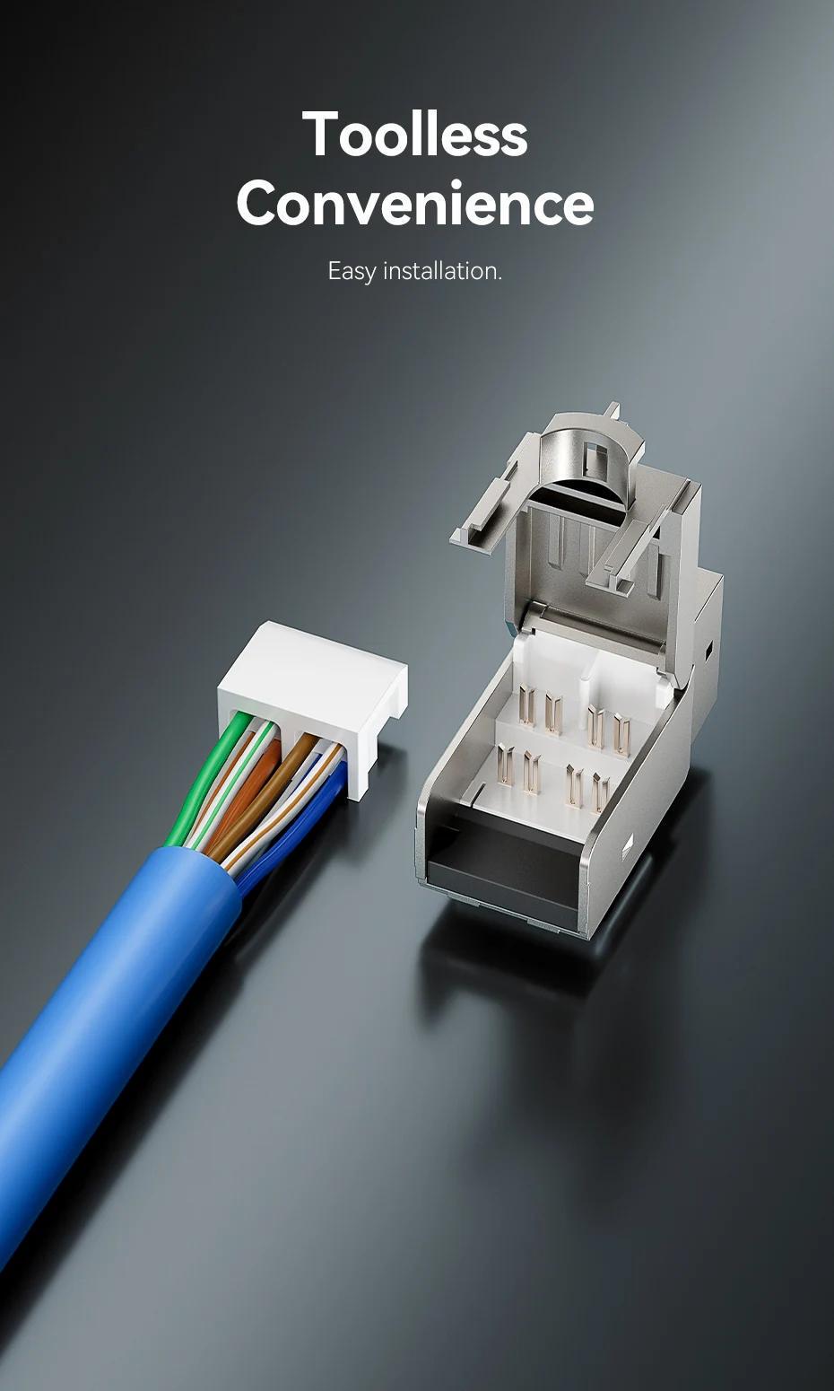 Інтернет-з'єднувач Vention Cat.7 FTP 10 Гбіт/с 600 МГц RJ45 роз'єм LAN RJ 45 Ethernet Сірий (VDD-B04-H) - фото 4