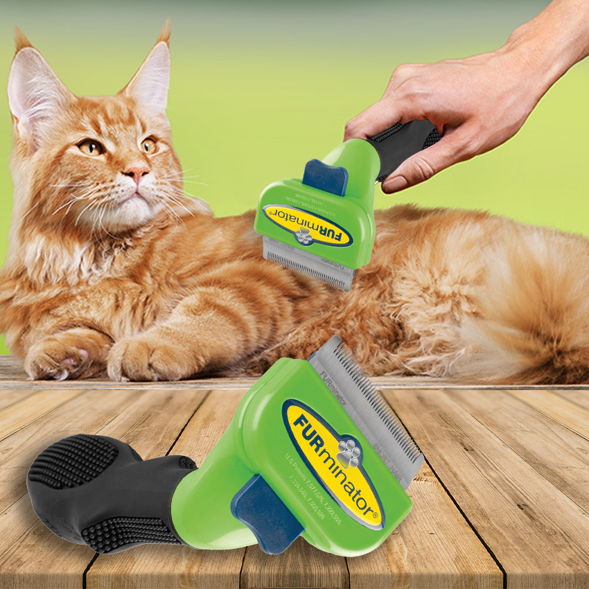 Фурминатор для длинношерстных кошек и собак лезвие 4,5 см с кнопкой (626) - фото 2