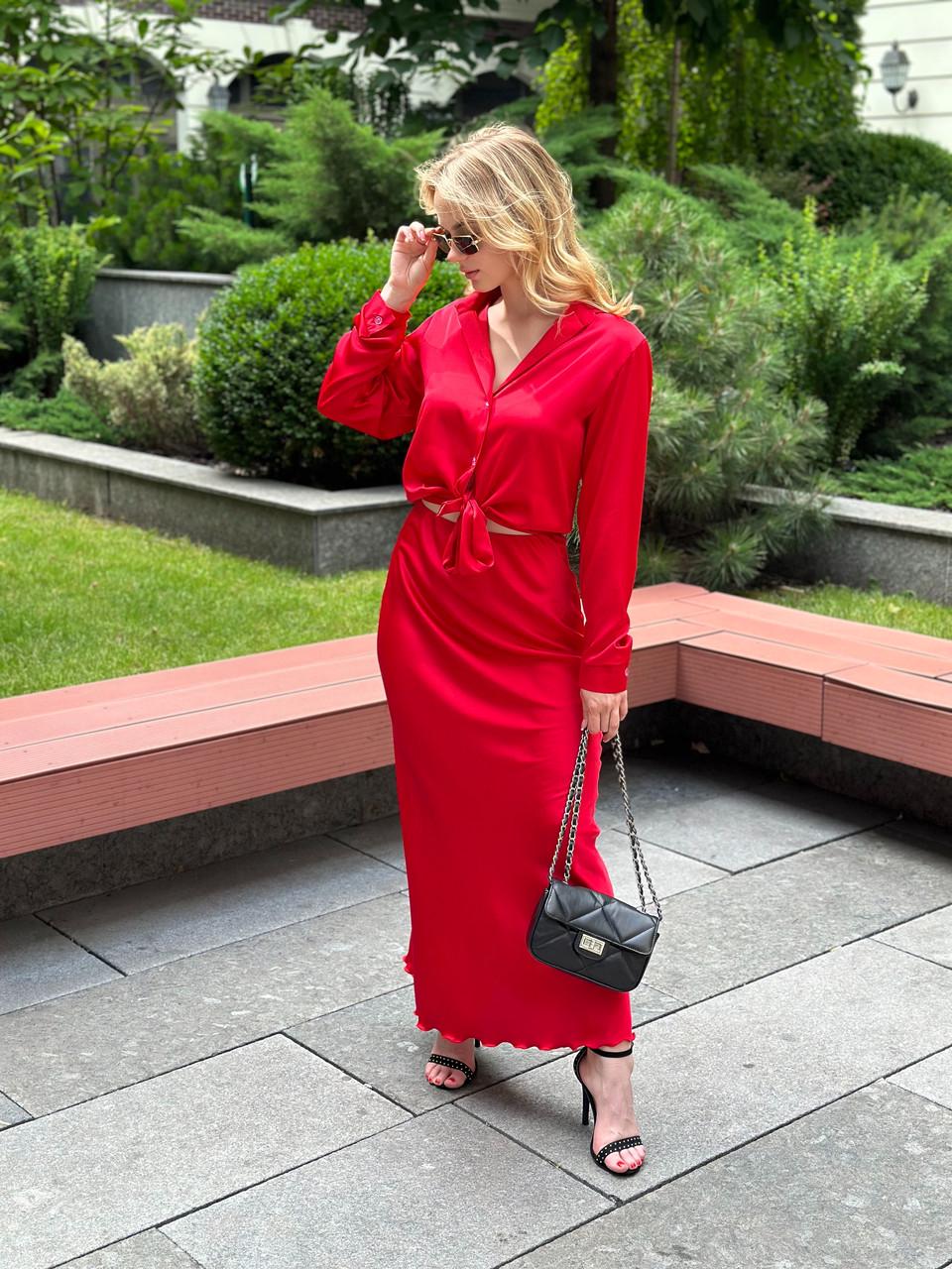 Юбка женская Армани длинная из шелка L Красный (2656491040) - фото 3 Юбка женская Армани длинная из шелка L Красный (2656491040) - фото 3