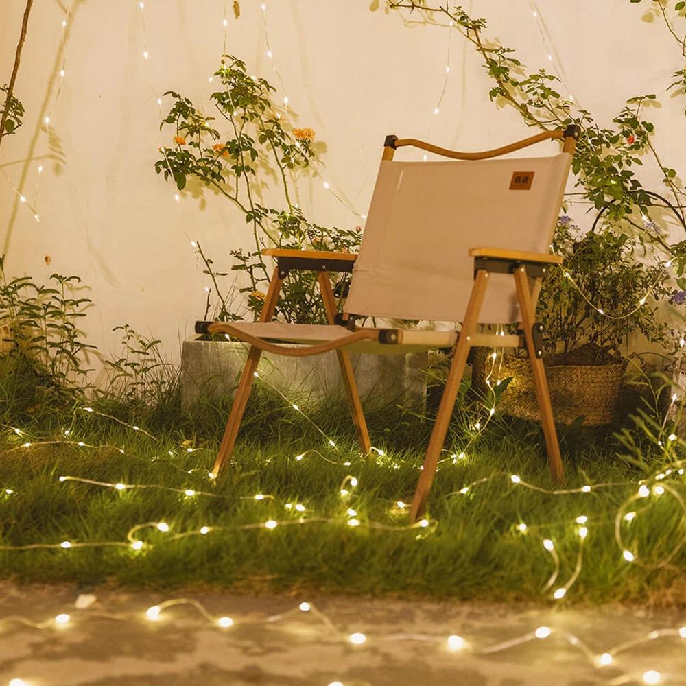 Гирлянда светодиодная нить Роса Люкс с пультом от USB и сети 220V 100 LED 8 режимов IP65 10 м Теплый белый - фото 8