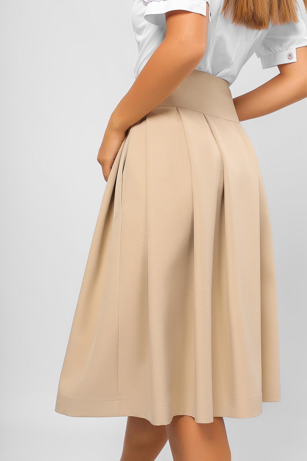 Спідниця Lipar Батал 0023 Б півсонце на кокетці р. 54 Бежевий (16954484) - фото 2 Спідниця Lipar Батал 0023 Б півсонце на кокетці р. 54 Бежевий (16954484) - фото 2