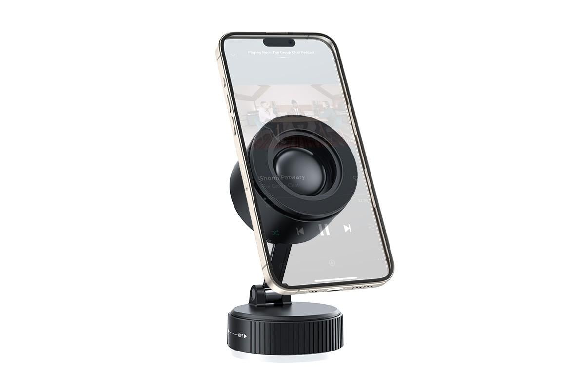 Магнітний автотримач з bluetooth колонкою для сматрфонів Fast Holder Pro 10 на присосці FH-10187 Black (784780698) - фото 2