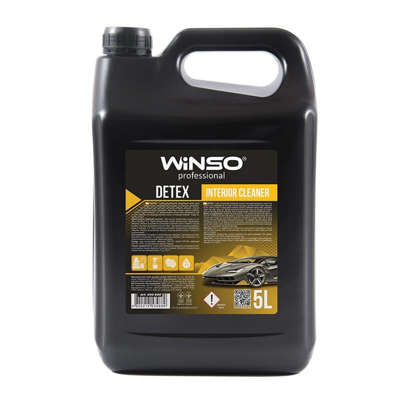 Очиститель салона Winso Detex Interior Cleaner (Текстиль/винил/пластик) концентрат 1:10 5 л