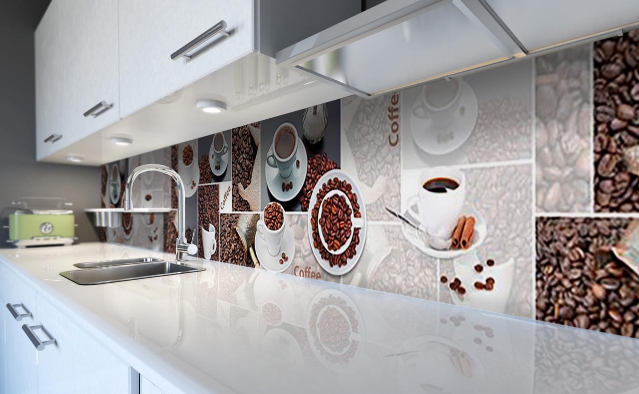 Кухонный фартук Кофейный коллаж/Кофе/Зерна из самоклеющейся виниловой пленки 65х250 см Коричневый Кухонный фартук Кофейный коллаж/Кофе/Зерна из самоклеющейся виниловой пленки 65х250 см Коричневый