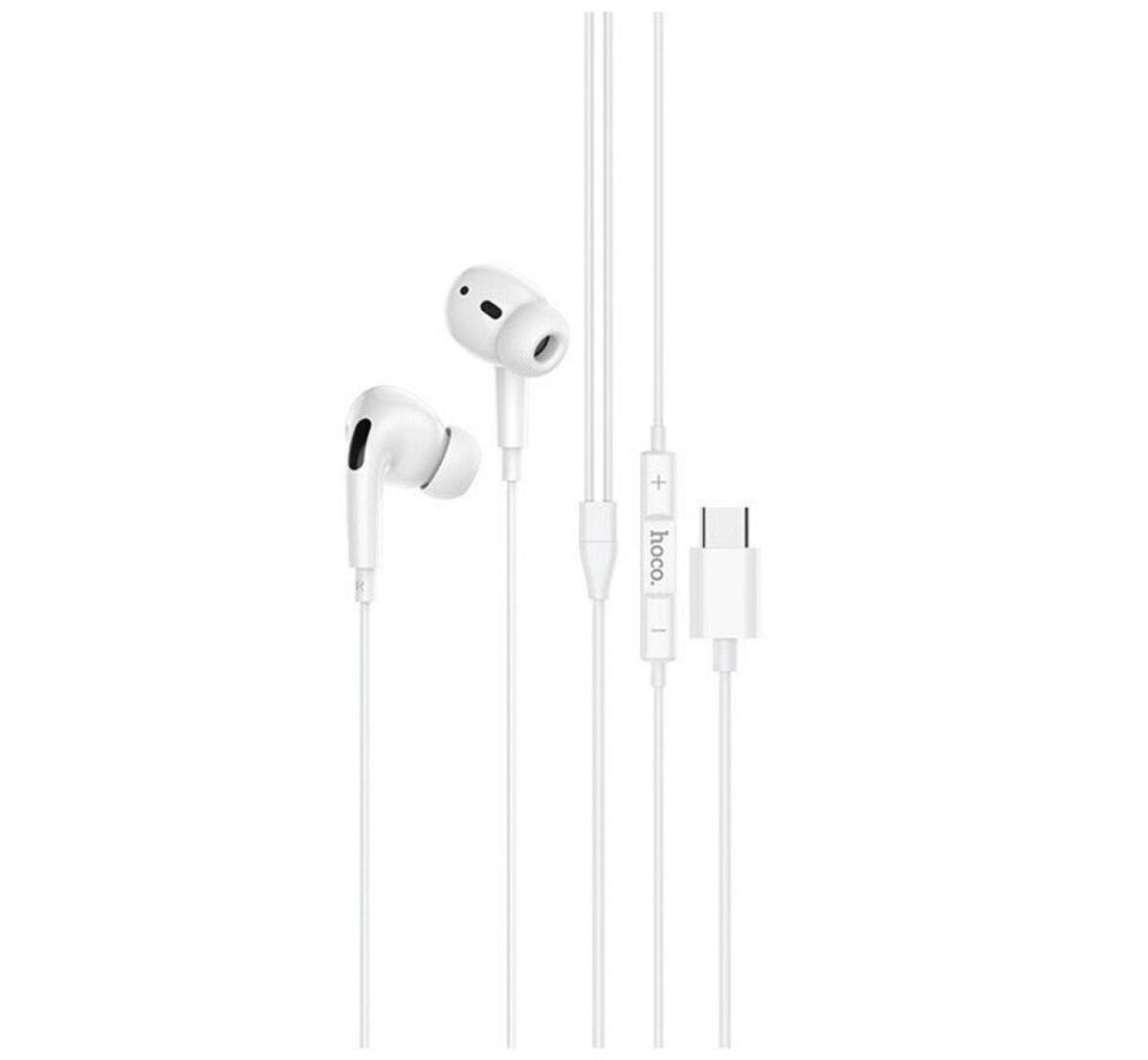 Наушники проводные Hoco M101 Pro Crystal sound Type-C wire-controlled digital with microphone White (578873)