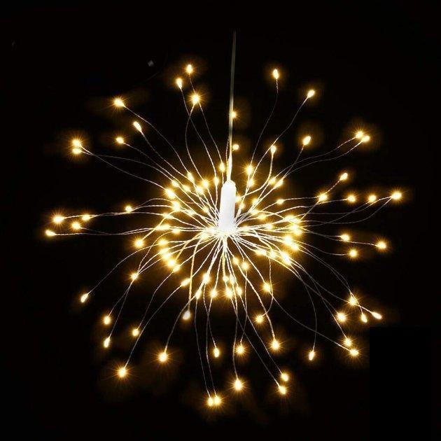 Гірлянда Кульбабка 5 великих куль прозорий провід 400 LED 2,4 м Білий (41904)