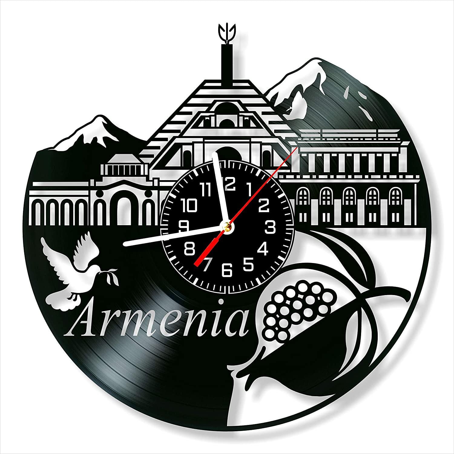 Часы настенные Армения 2004 из виниловой пластинки