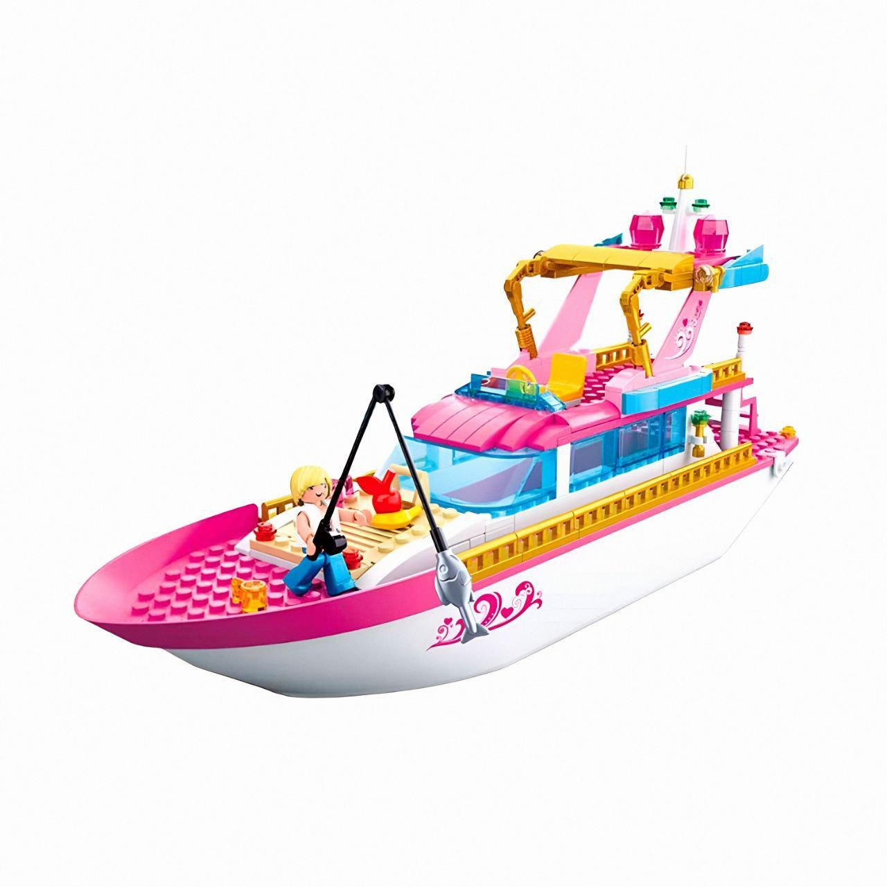 Конструктор Sluban M38-B0722 Прогулочный катер с фигурками и рыболовным набором 212 деталей Разноцветный (27775874)