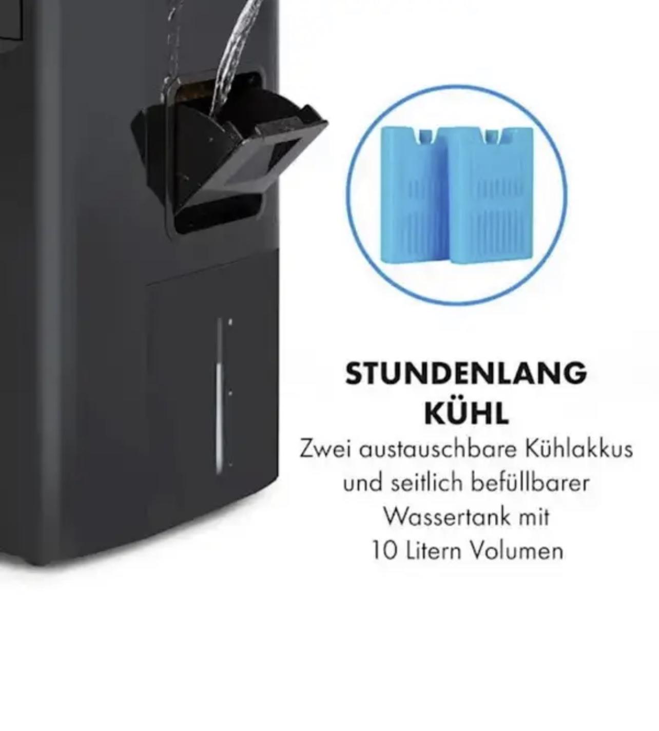 Охолоджувач-вентилятор Klarstein Coldplayer 4в1 384м3/год 68Вт - фото 4 Охолоджувач-вентилятор Klarstein Coldplayer 4в1 384м3/год 68Вт - фото 4