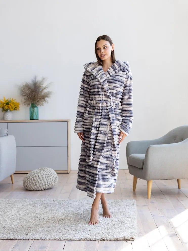 Халат женский махровый 4XL Синий (Д-Al-sharpey-halat-023-05)