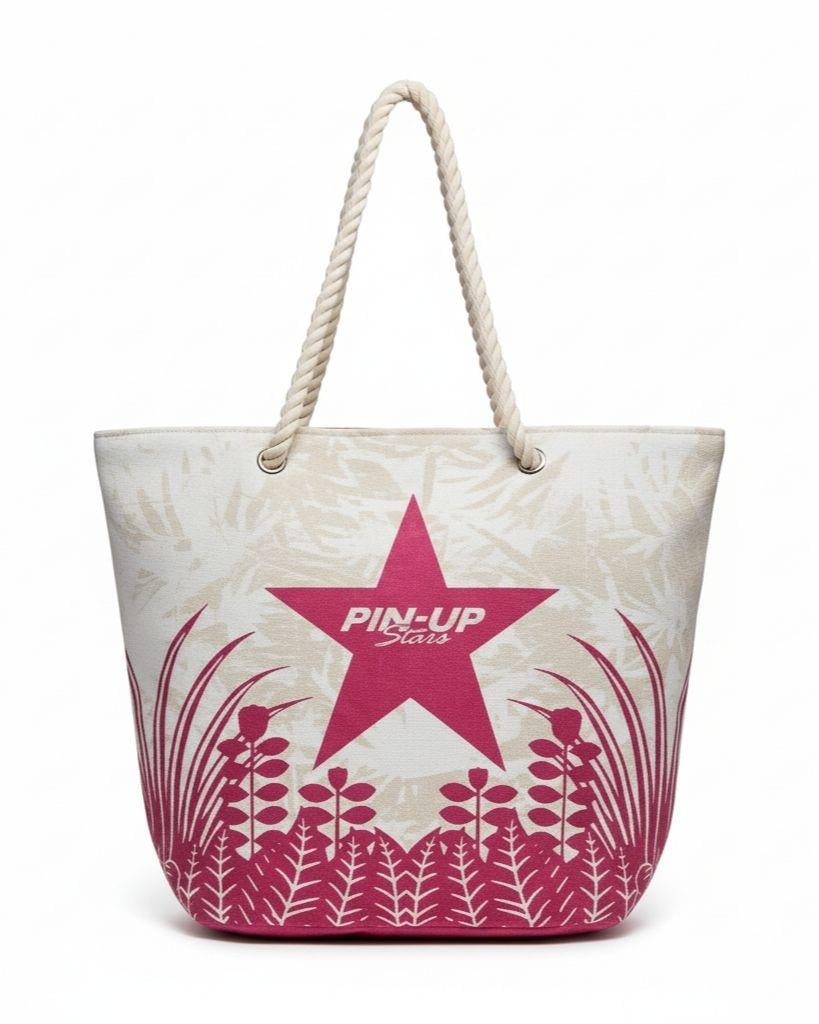 Сумка пляжная Pin-Up UN Белый/Розовый (40PZ)