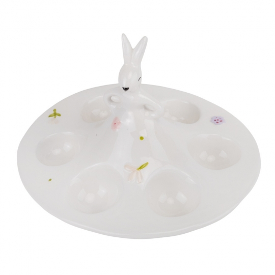 Подставка для 6 яиц Белый кролик в саду 14 см Белый (5101-007) - фото 2
