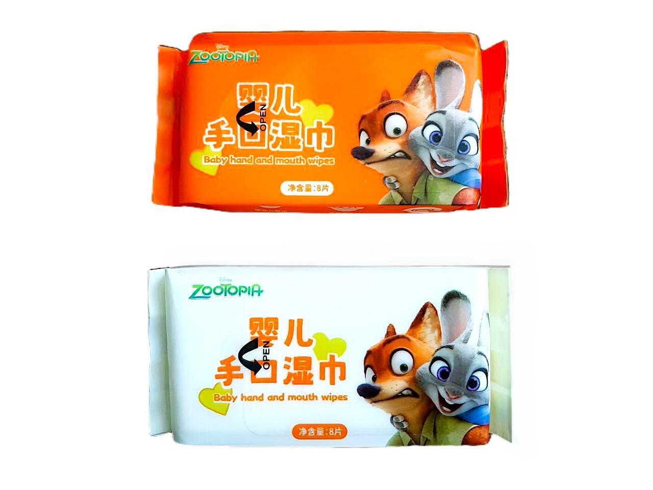 Серветки вологі міні Disney Зоотрополіс Cotton без спирту та запаху 8 шт. (0603) - фото 3