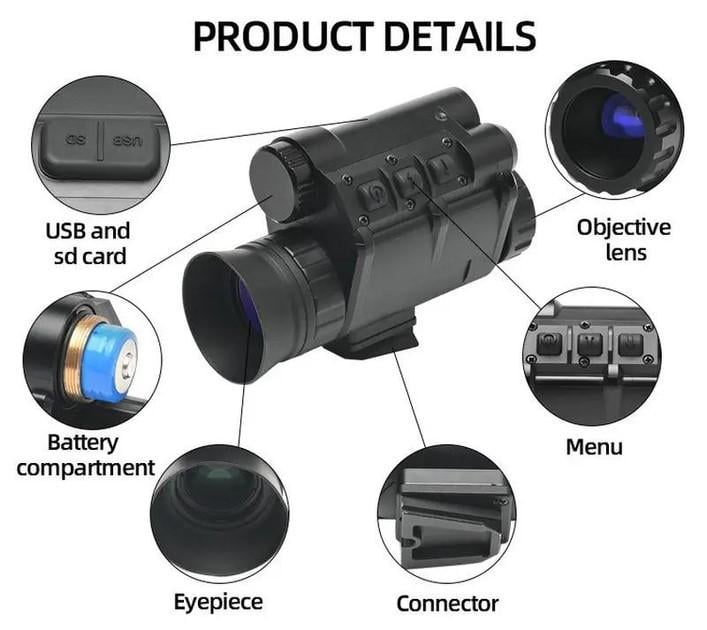 Прилад нічного бачення бінокулярний на шолом NVG20 Wi-Fi 940nm (19319948) - фото 6