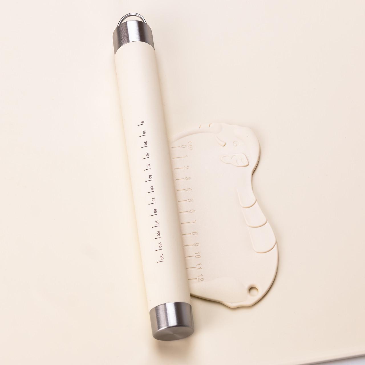 Коврик для раскатки теста силиконовый прямоугольный со скалкой Бежевый (2450442711) - фото 7 Коврик для раскатки теста силиконовый прямоугольный со скалкой Бежевый (2450442711) - фото 7