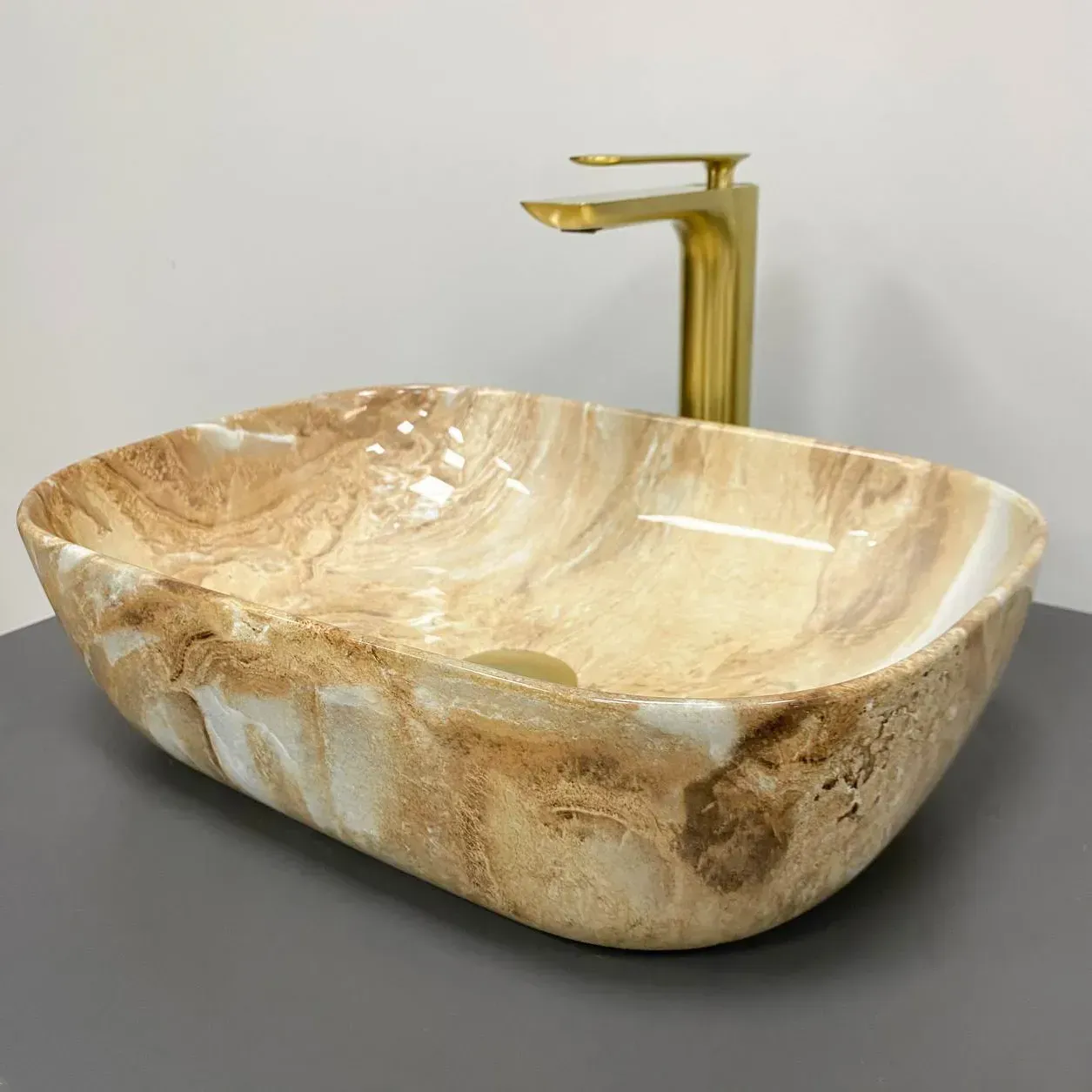 Раковина накладная VBI RAVENNA прямоугольная 455x325 мм Коричневый (RM-VBI-011223)