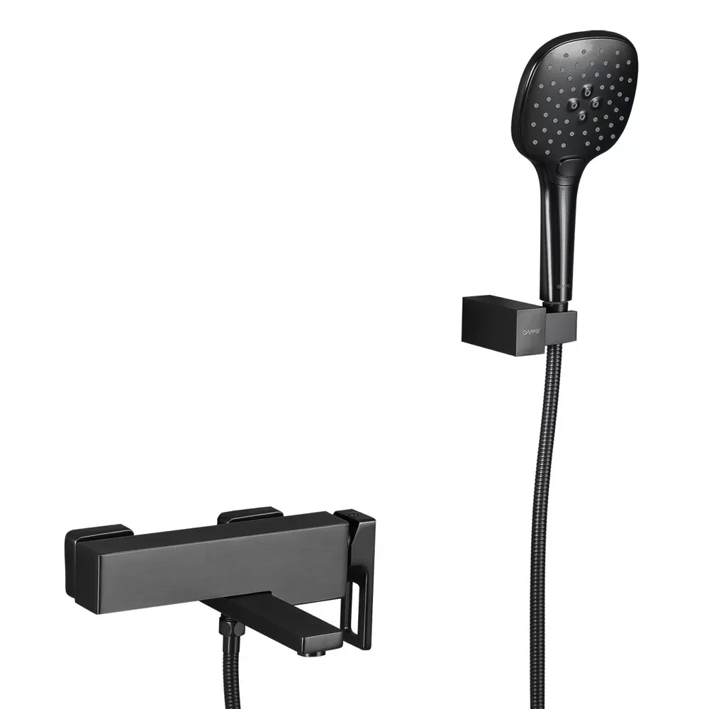 Смеситель для ванны Gappo G3217-9 с душевым гарнитуром Графитовый (2465587497)