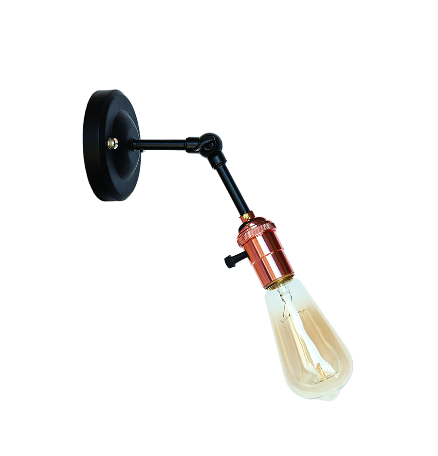 Бра Levistella Lofty функциональное с патроном AMP19 Черный/Розовое золото (1963530421)