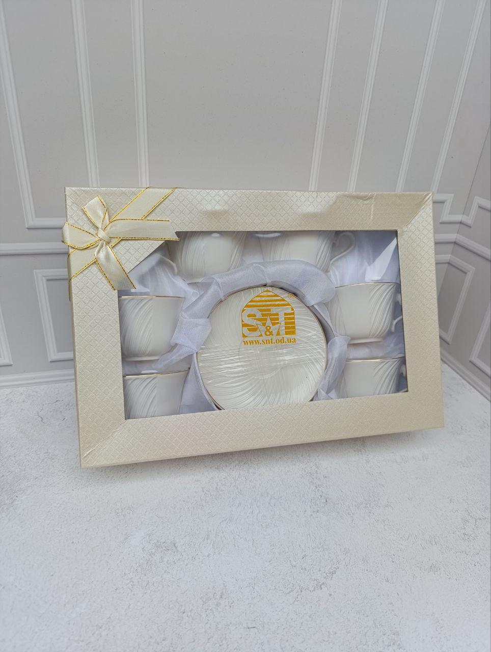 Сервіз чайний SNT Лія порцеляновий 240 мл 12 пред. Білий (17163-00) - фото 2 Сервіз чайний SNT Лія порцеляновий 240 мл 12 пред. Білий (17163-00) - фото 2