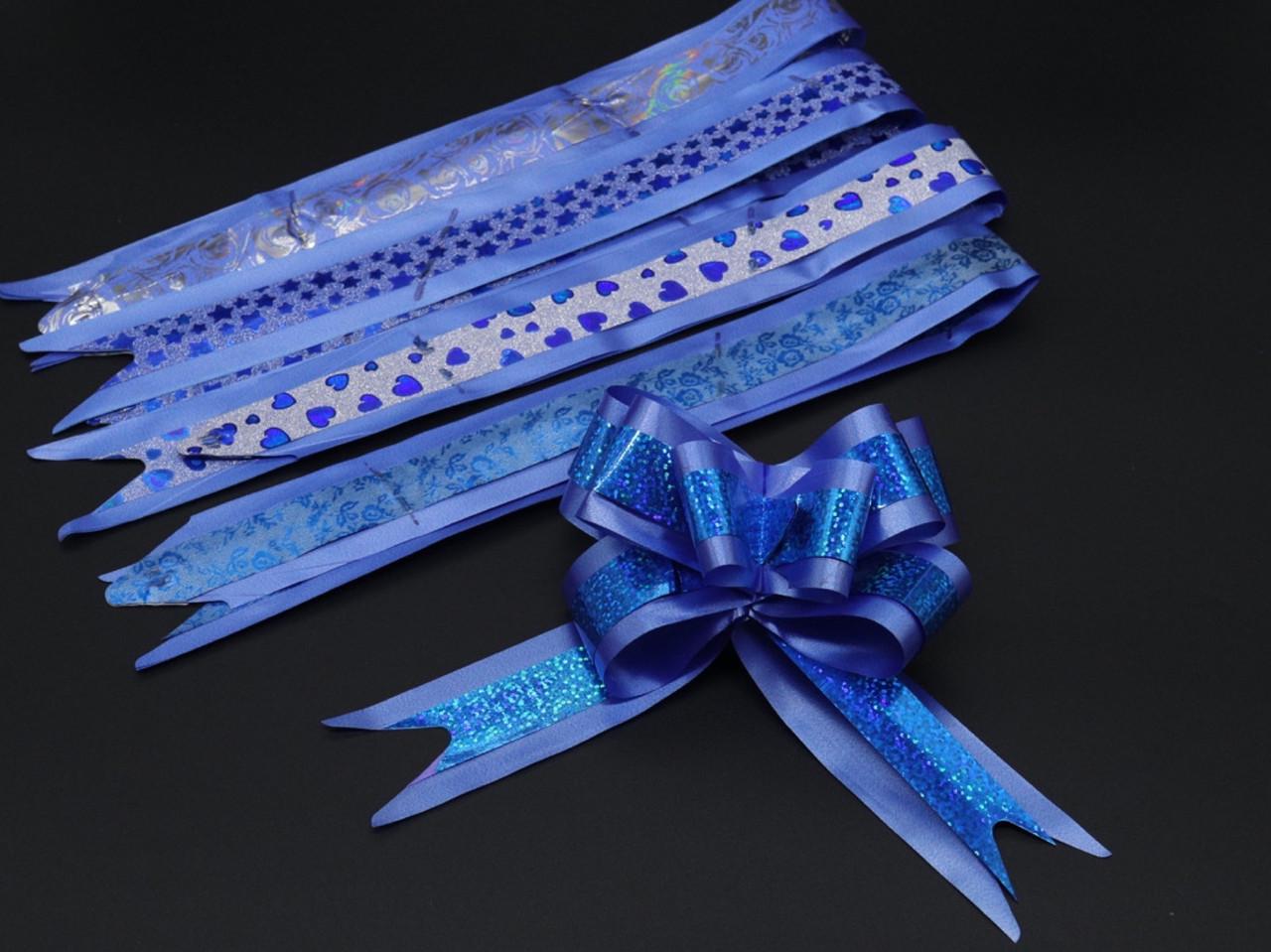Бант подарочный затяжной декорированный 13х7 см Синий (1125239794)